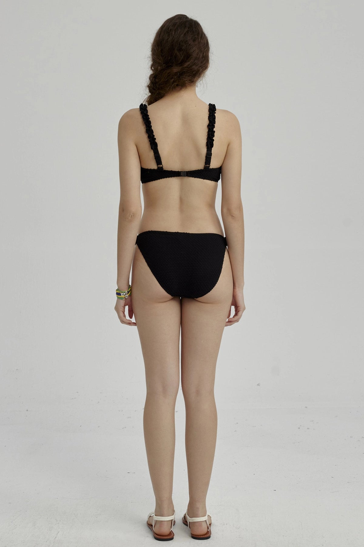 Traje de Baño Niña Bikini Arrugado Negro