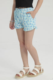 Short Niña Crep Celeste