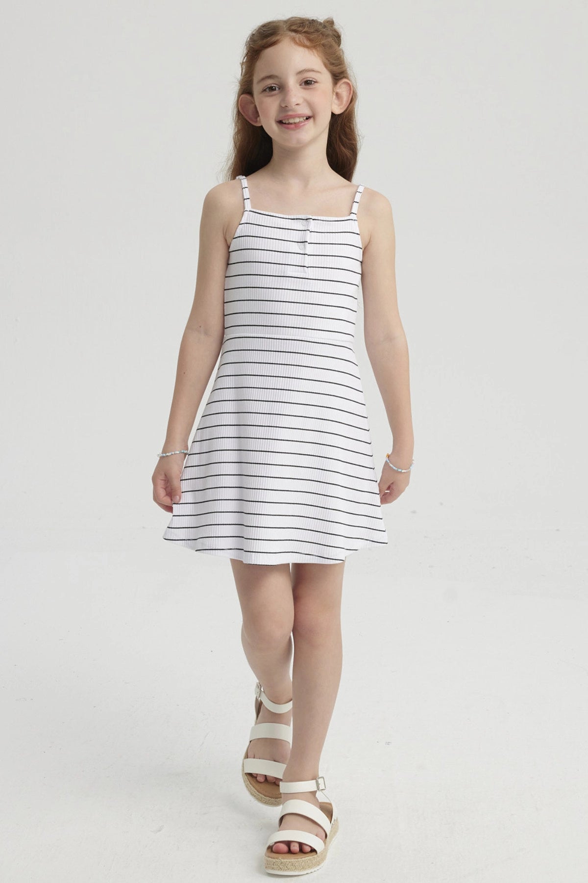 Vestido Niña Rayas Blanco