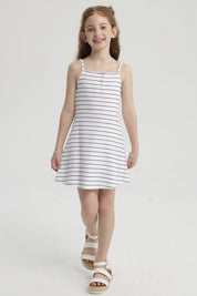 Vestido Niña Rayas Blanco