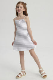 Vestido Niña Rayas Blanco