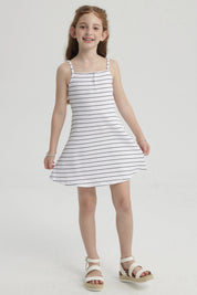 Vestido Niña Rayas Blanco