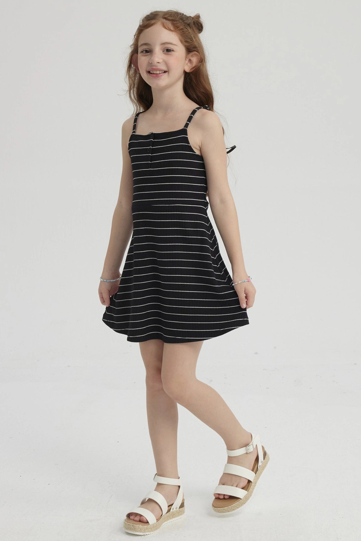 Vestido Niña Rayas Negro