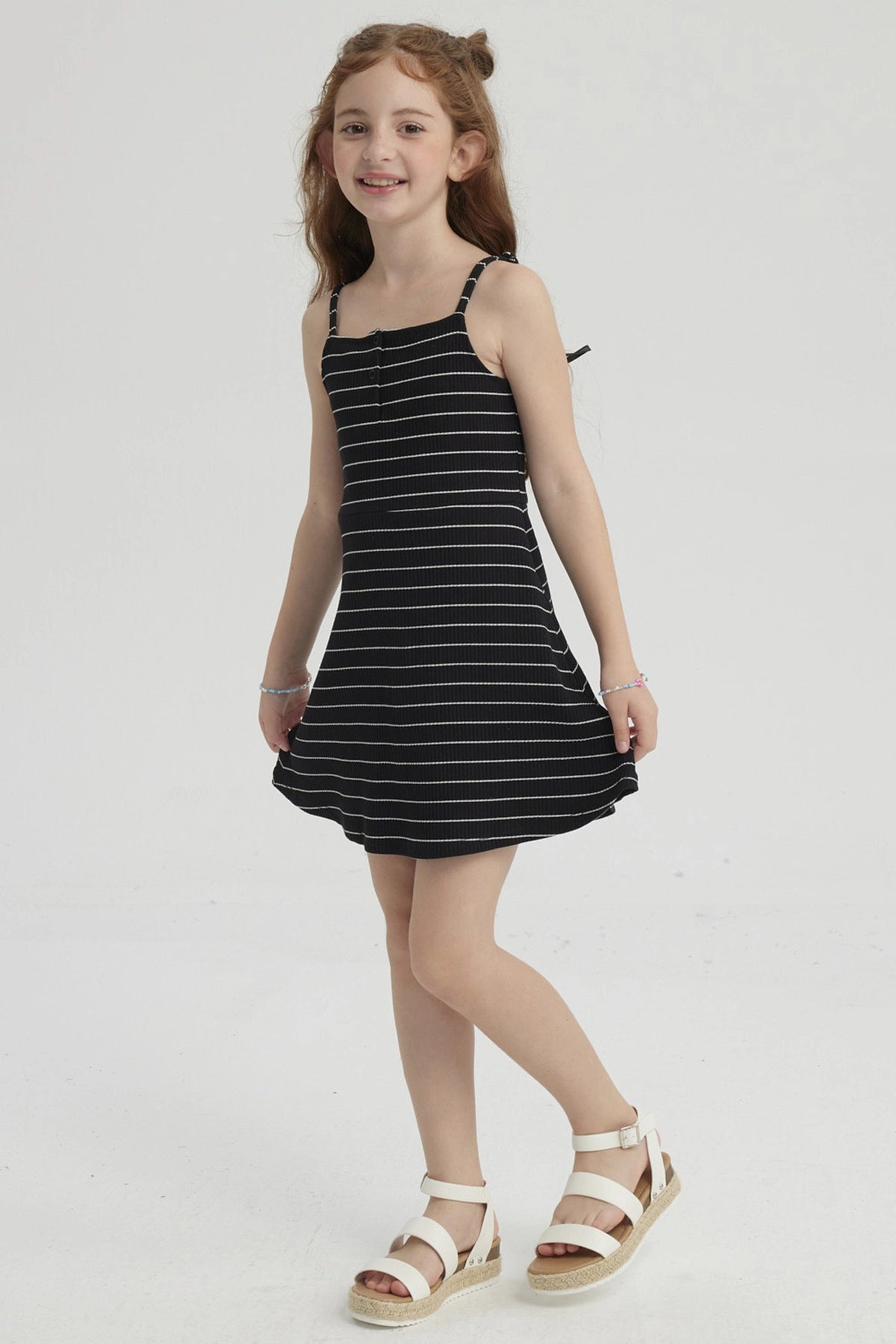 Vestido Niña Rayas Negro