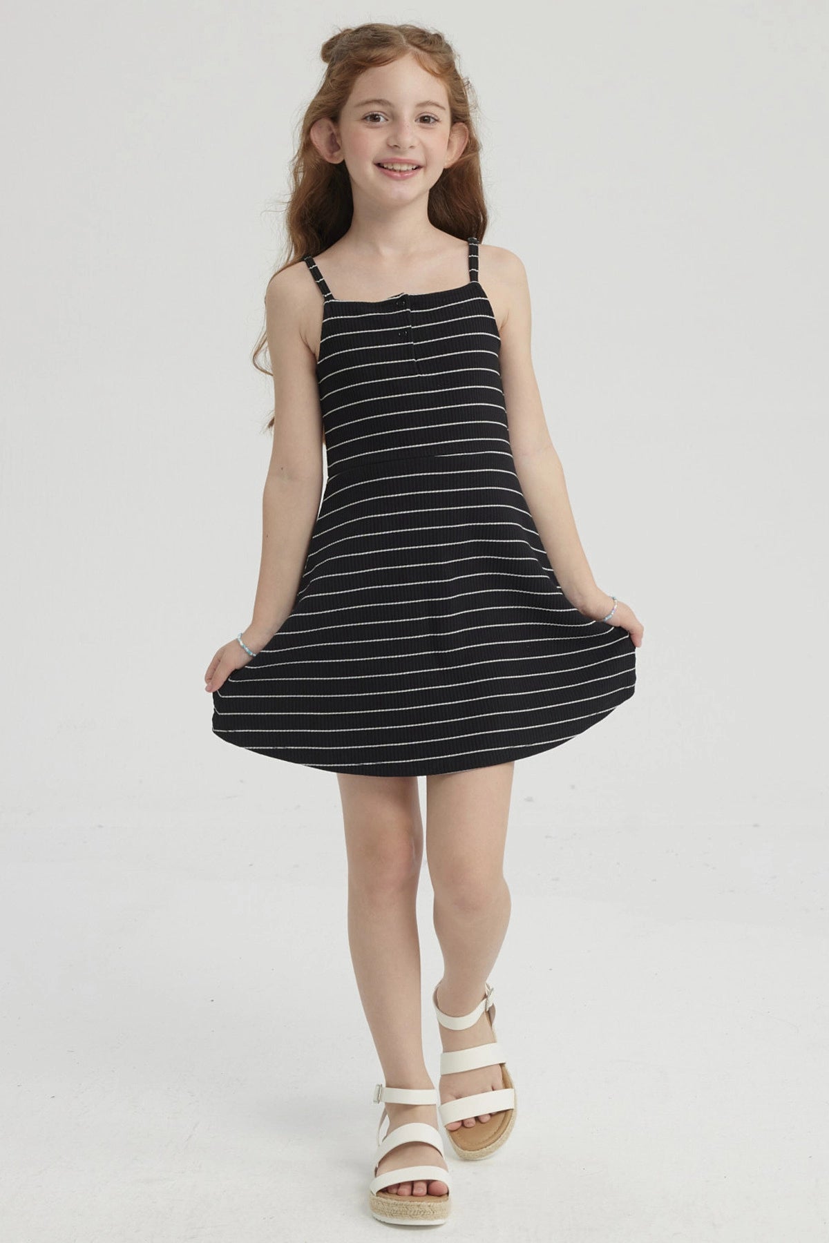 Vestido Niña Rayas Negro