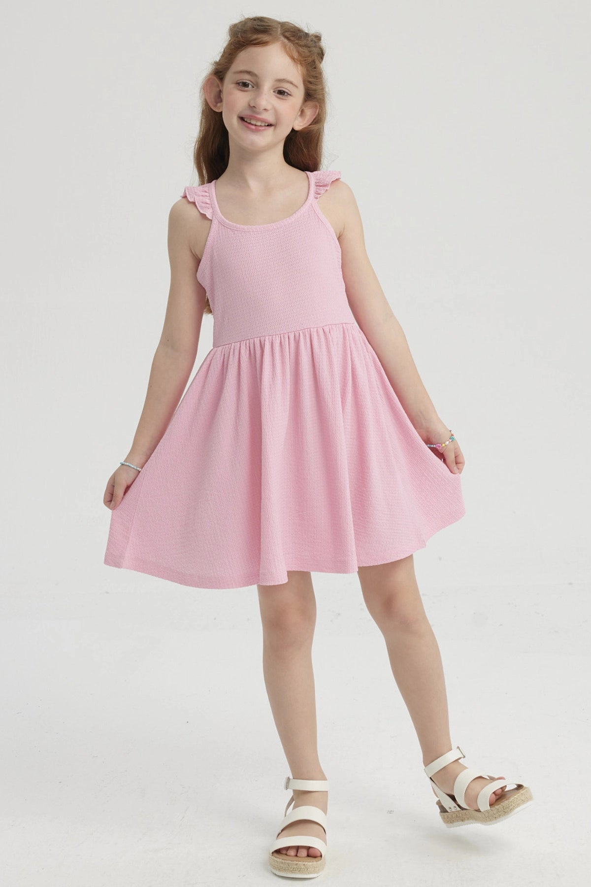 Vestido Niña Crep Rosado