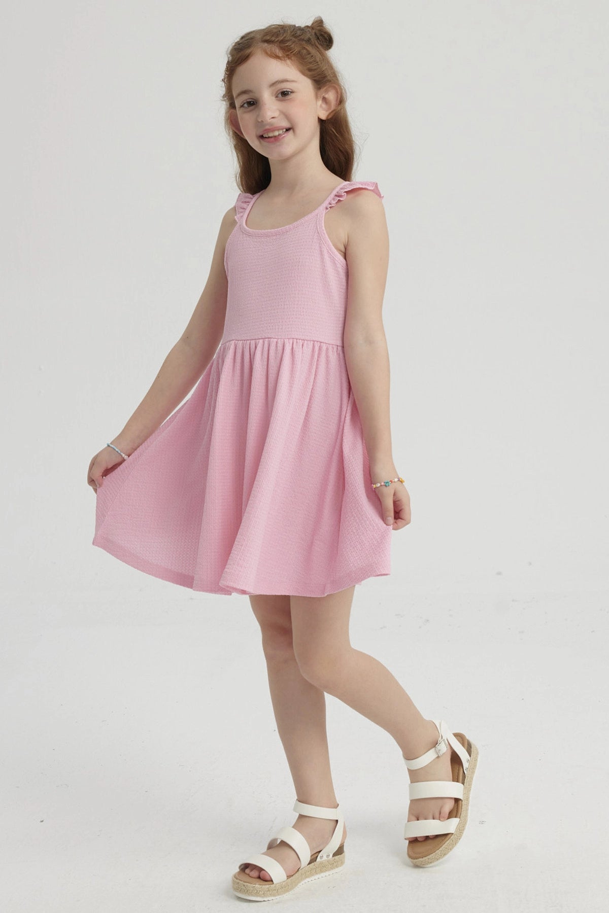 Vestido Niña Crep Rosado