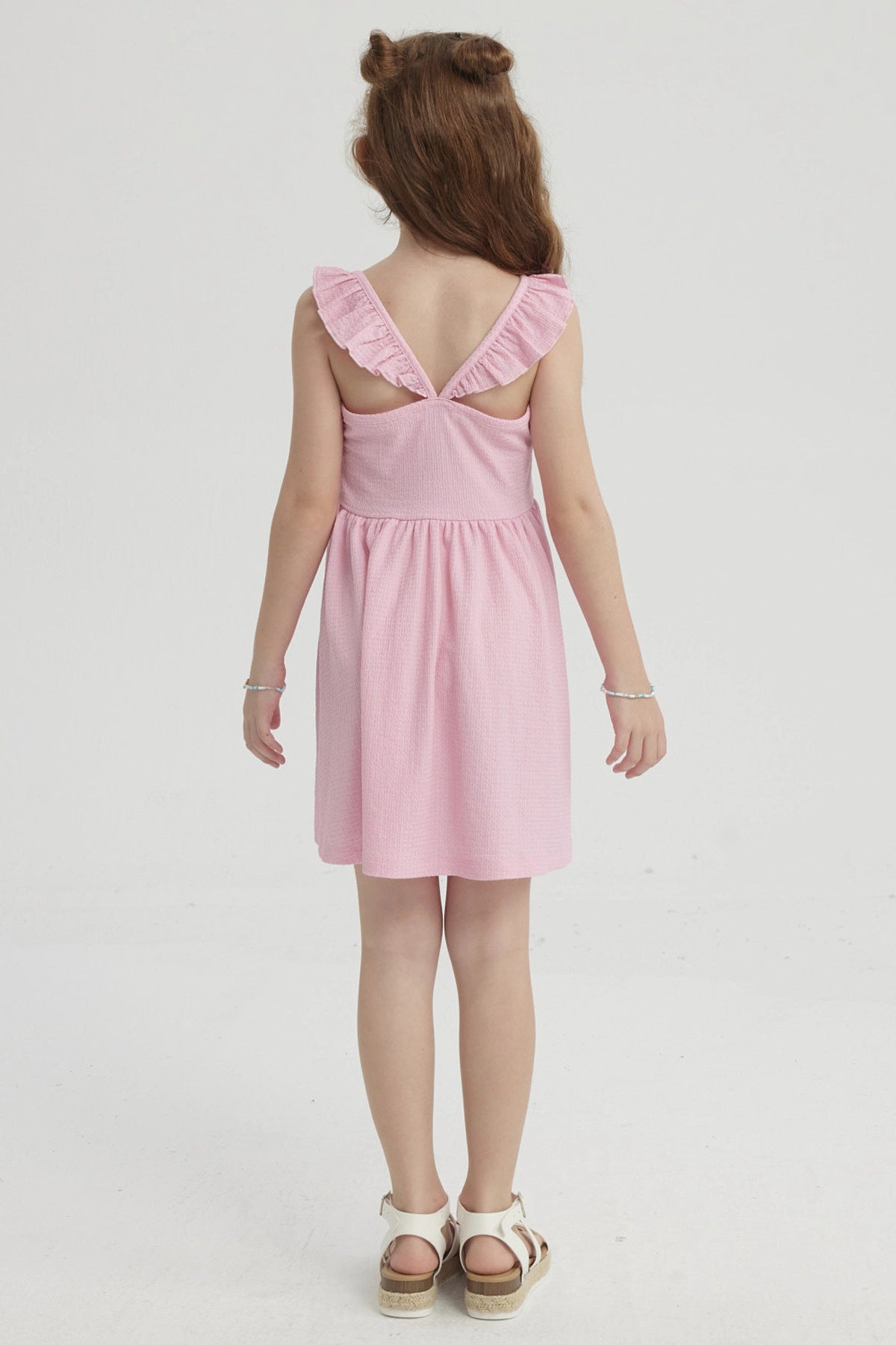 Vestido Niña Crep Rosado