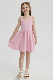 Vestido Niña Crep Rosado