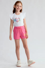 Short Niña Mini Print Fucsia