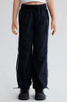 Pantalón Niña Parachute Con Piping Negro