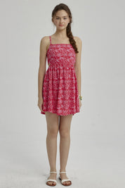 Vestido Niña Abertura En Costado Fucsia