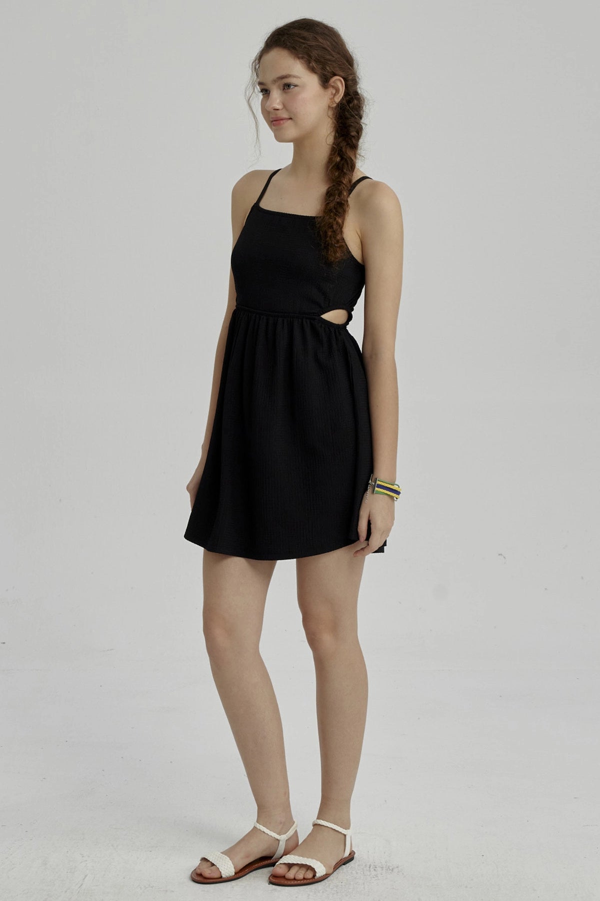 Vestido Niña Abertura En Costado Negro