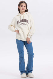 Polerón Niña Print College Beige