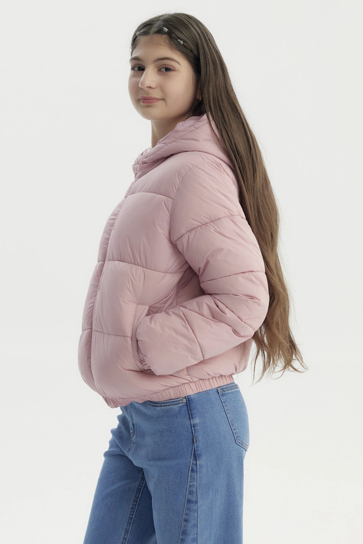 Parka Niña Básica Teen Rosado