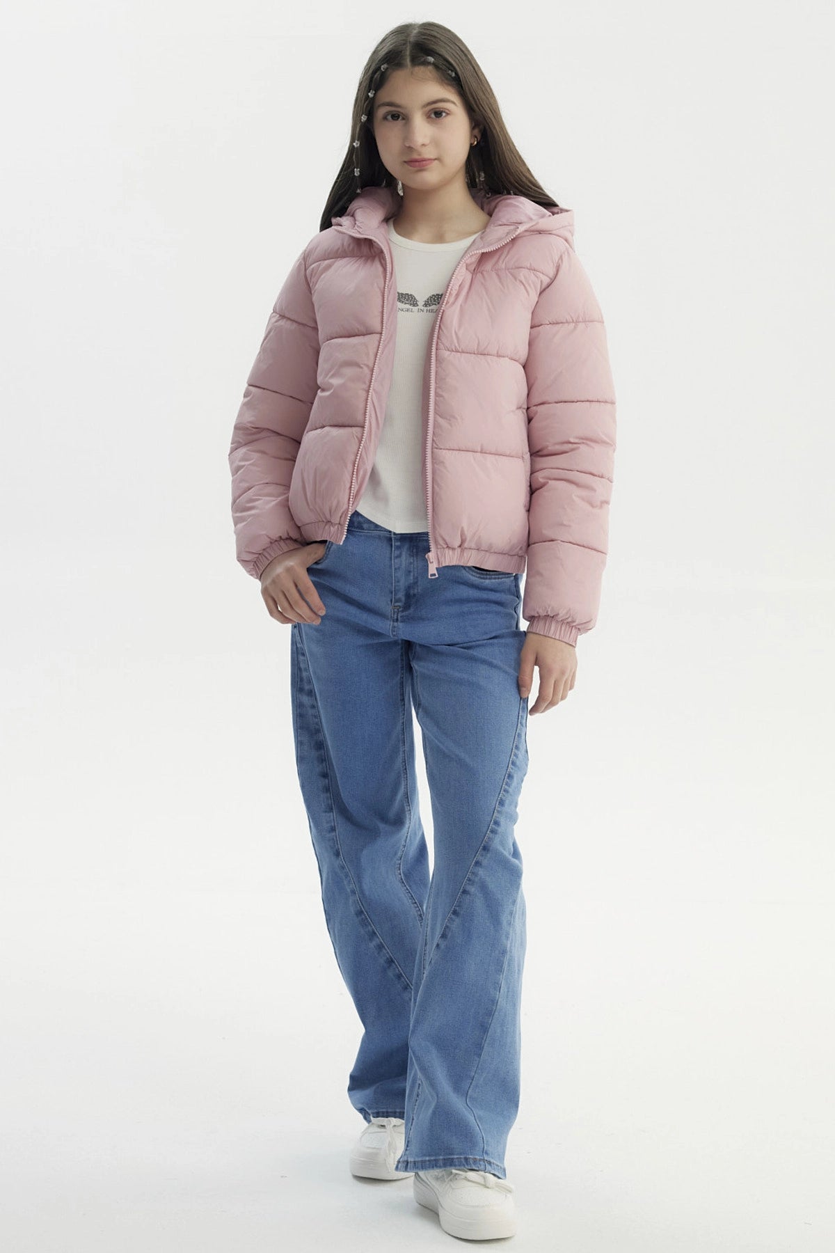 Parka Niña Básica Teen Rosado