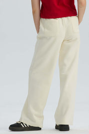 Pantalón Buzo Niña Wide Leg Beige