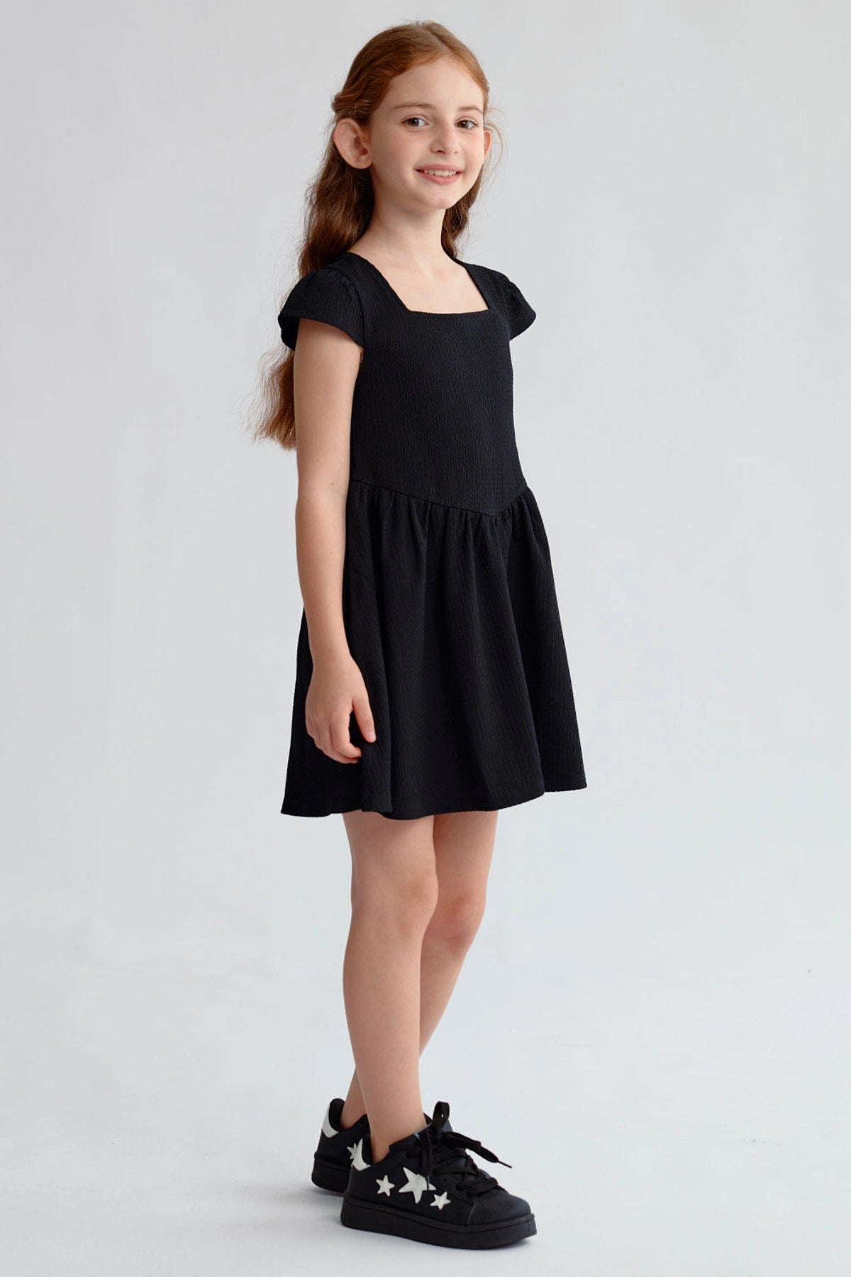 Vestido Niña Liso Print Negro