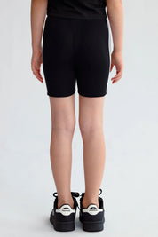 Calza Niña Biker Rayas Negro