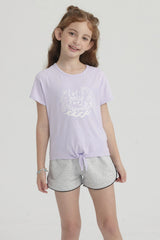 Short Niña Con Cordón Gris Melange