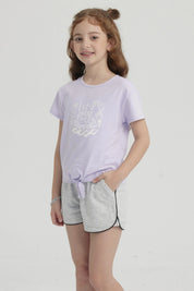 Short Niña Con Cordón Gris Melange