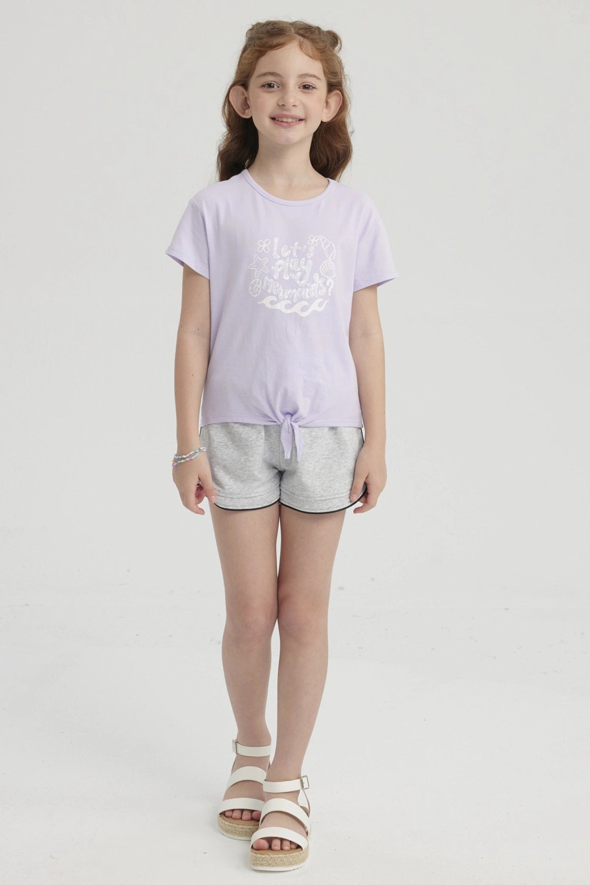 Short Niña Con Cordón Gris Melange