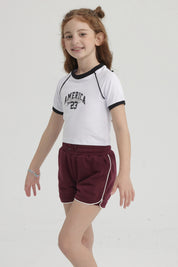 Polera Niña Rib Contraste Blanco