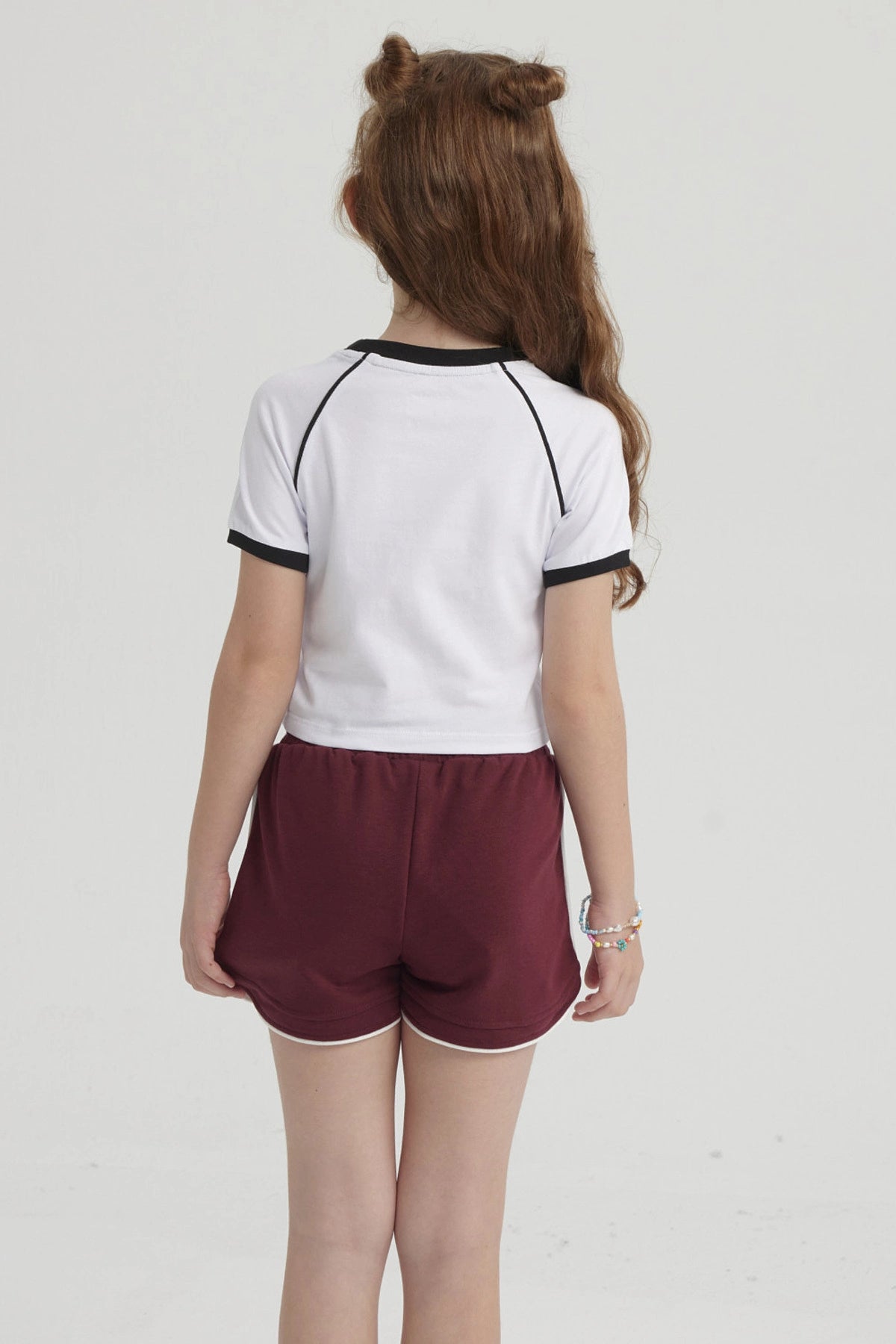 Polera Niña Rib Contraste Blanco