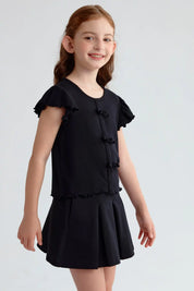 Polera Niña Con Lazos Negro