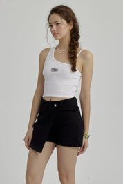 Peto Niña Tirante con Mostacilla Blanco