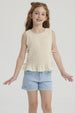 Blusa Niña Panal Asimétrica Beige
