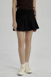 Falda Niña Tableada Con Lazo Negro