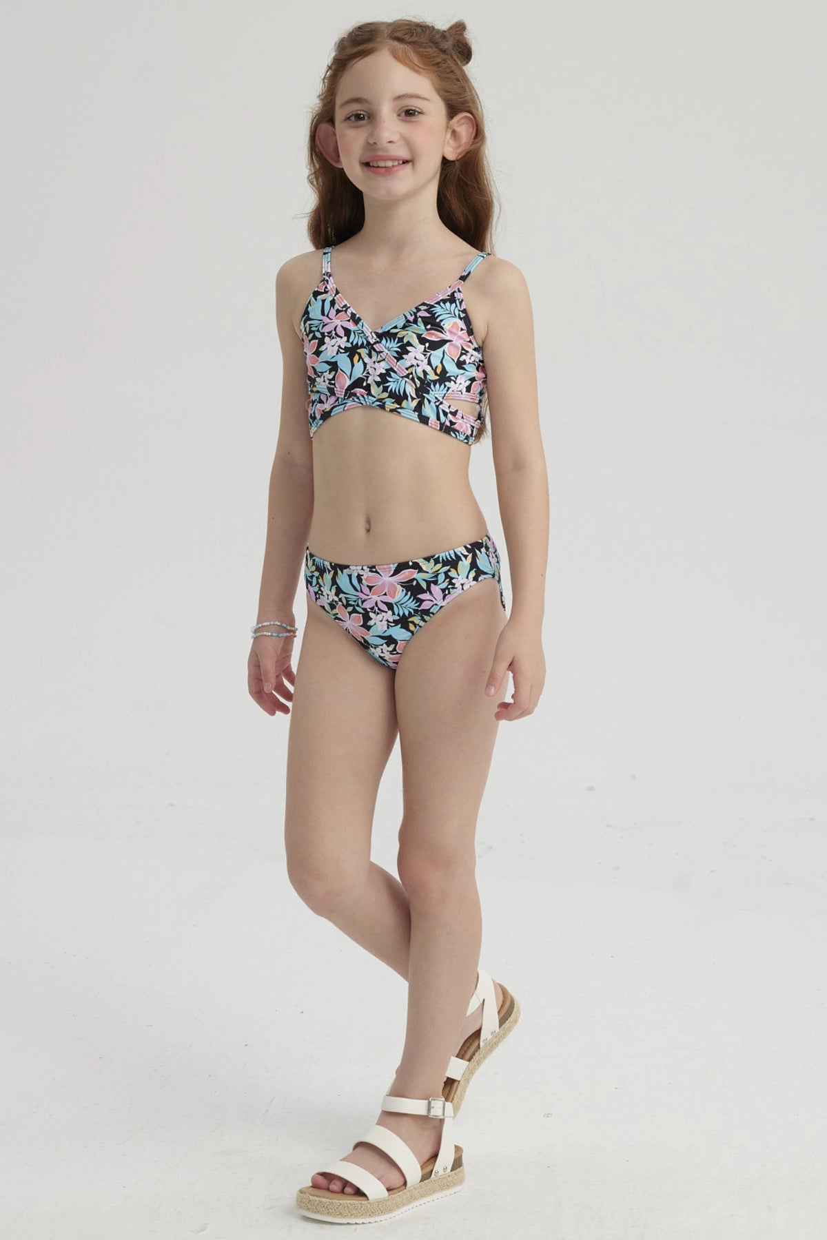 Traje de Baño Niña Bikini Teen Cruzado Negro