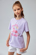 Polera Niña Con Glitter Lila