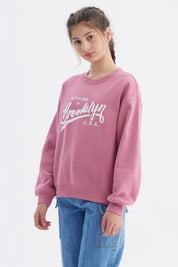 Polerón Niña Básico Print Rosado