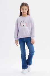 Polerón Niña Básico Print Lila