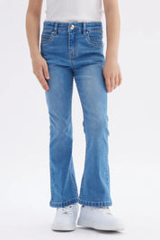 Jeans Niña Flare Azul Claro