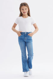 Jeans Niña Flare Azul Claro