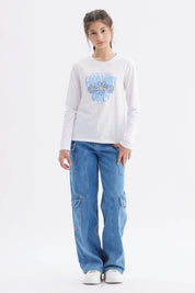 Polera Niña Básica Teen Blanco