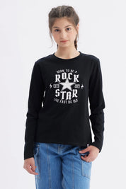 Polera Niña Básica Teen Negro