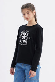 Polera Niña Básica Teen Negro