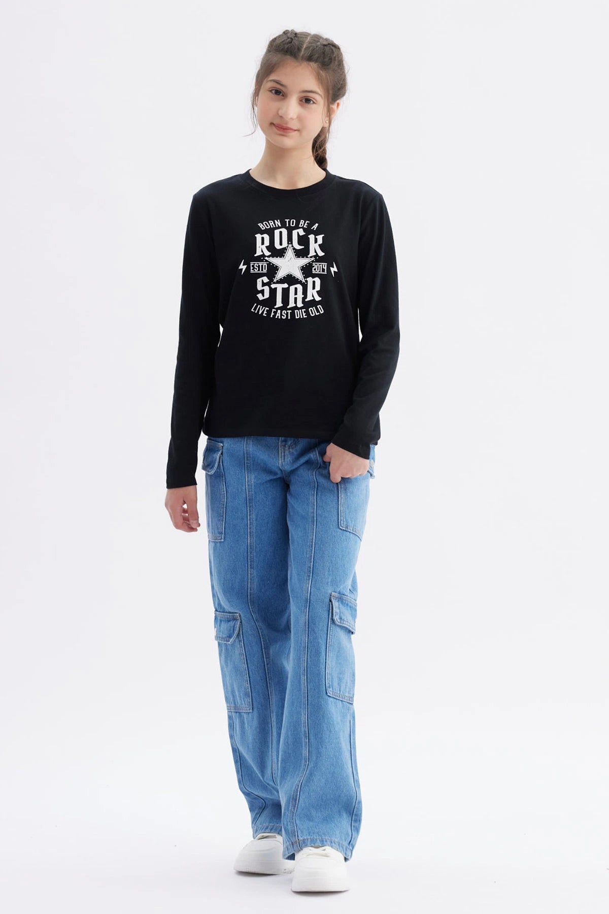 Polera Niña Básica Teen Negro