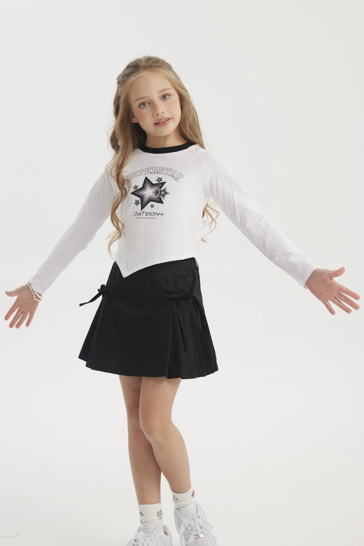 Polera Niña Teen Print Blanco