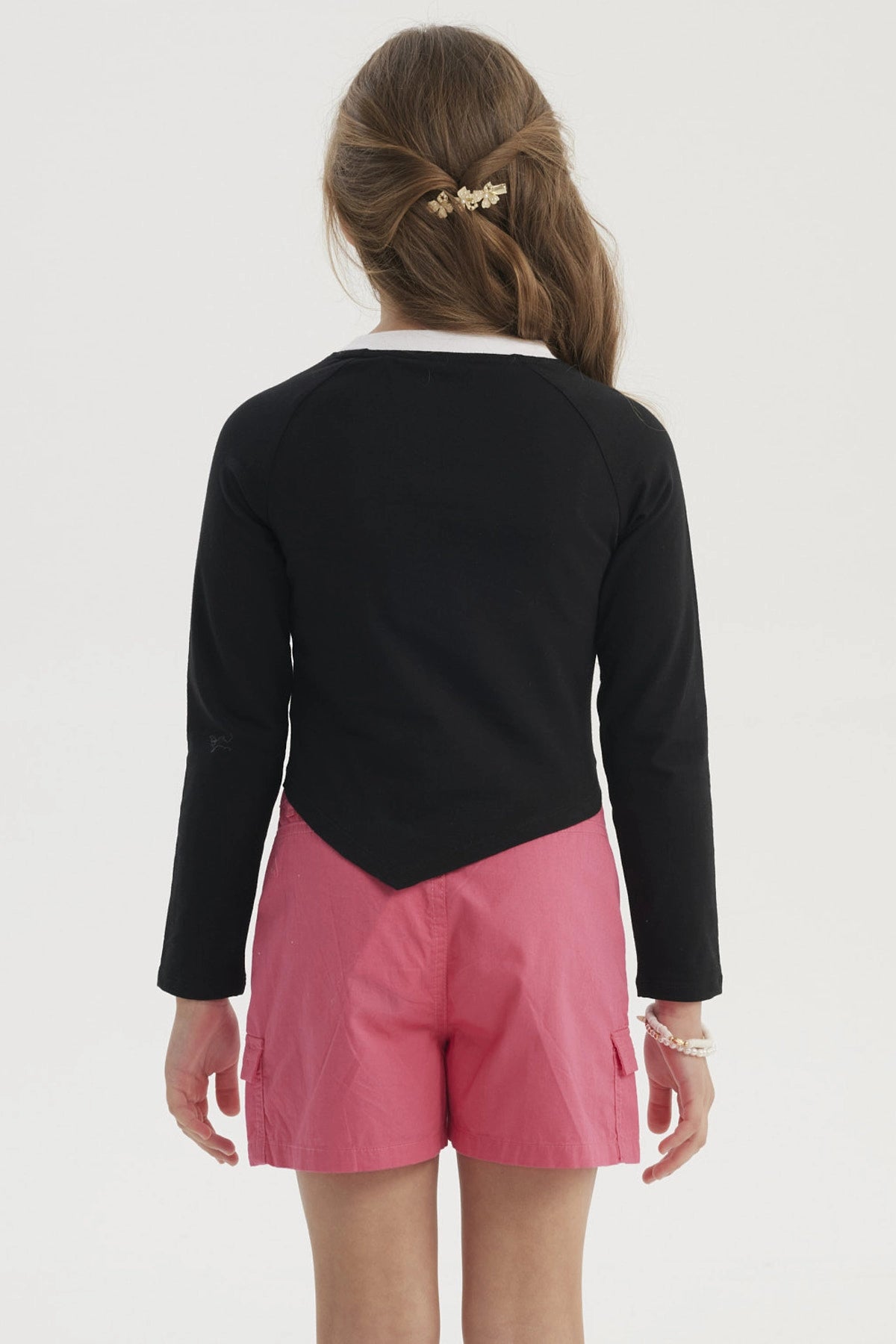 Polera Niña Teen Print Negro