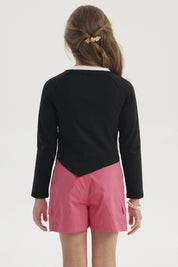 Polera Niña Teen Print Negro