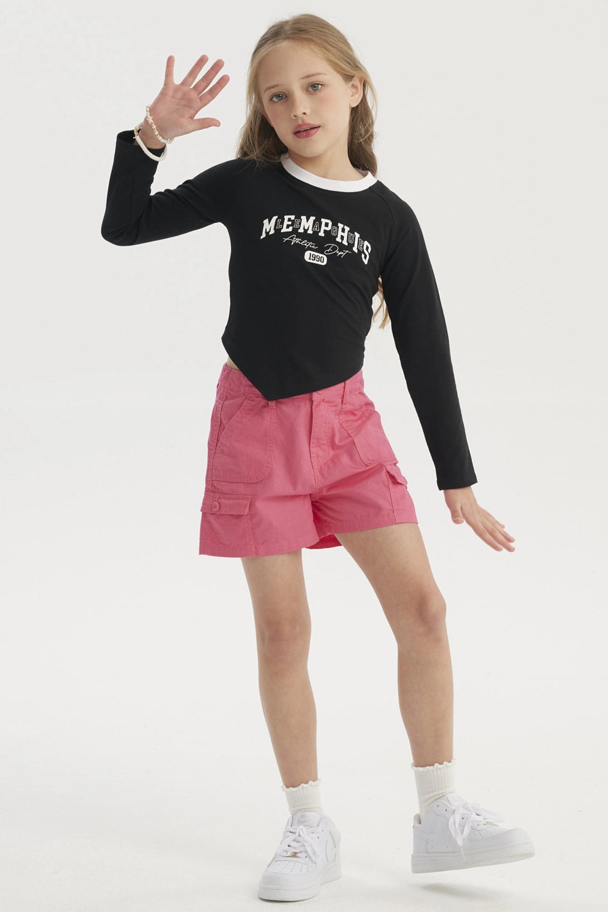 Polera Niña Teen Print Negro