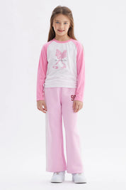 Polera Niña Recogido Costado Rosado