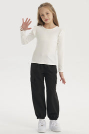 Polera Niña Teen Con Vuelos Crudo