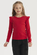 Polera Niña Teen Con Vuelos Rojo
