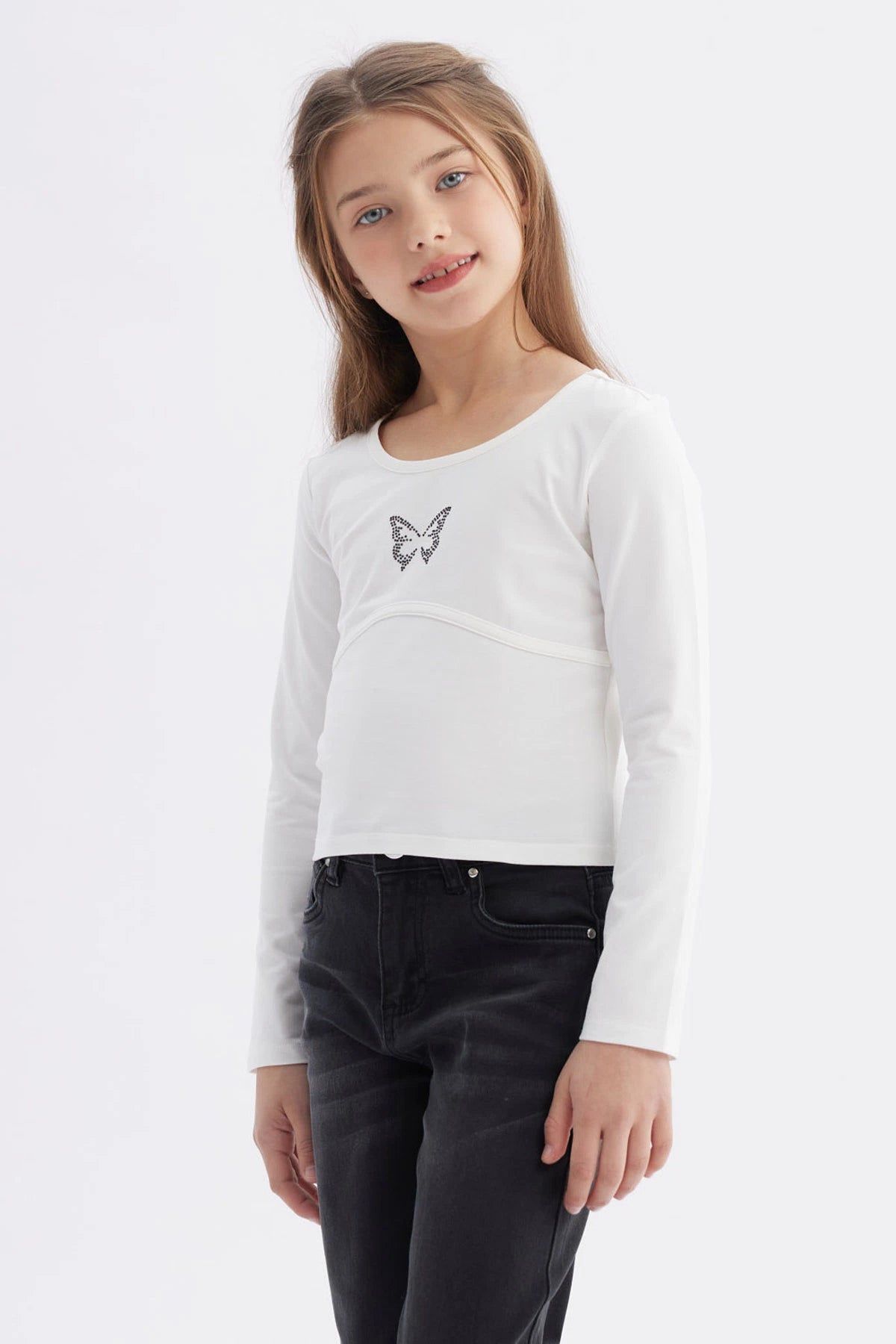 Polera Niña Teen Print Crudo